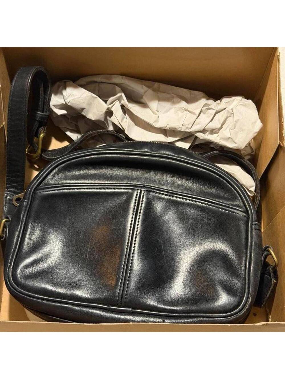 Coach Vintage Black Leather Crossbody Bag